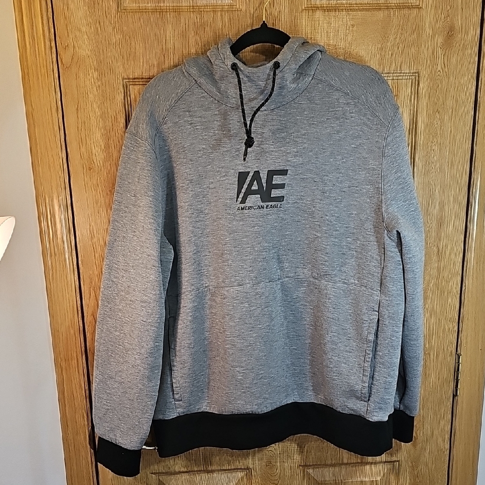 American Eagle Gray Sweatshirt with Black Logo